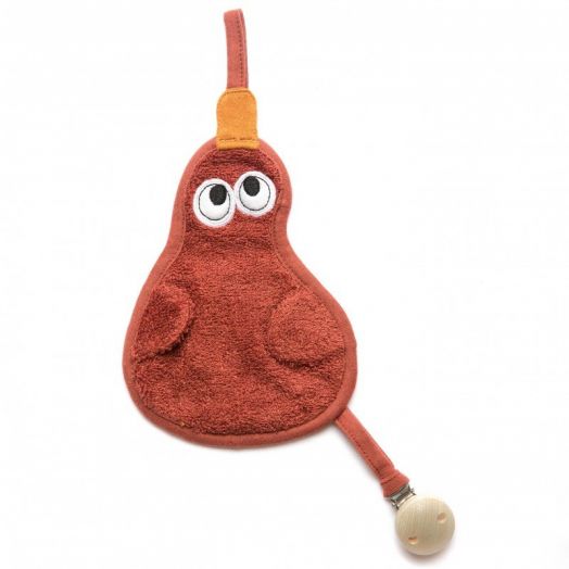 Textil din bambus pentru dentitie cu agatatoare suzeta din lemn Para Rosewood 11255 TM-TUTEE-532