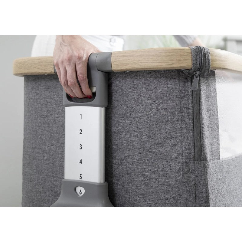 Tutti Bambini – Patut 2 in 1 co-sleeper CoZee Oak & Sterling Silver