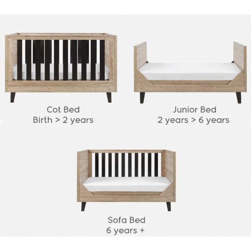 Tutti Bambini – Patut evolutiv 3 in 1 Como Oak & Slate Grey