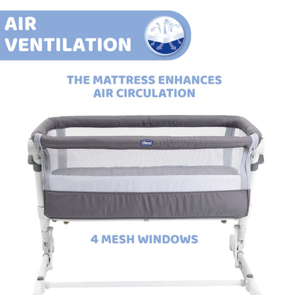 Patut atasabil Chicco Next2Me PopUp, Atmoshpere(Gri), 0luni+