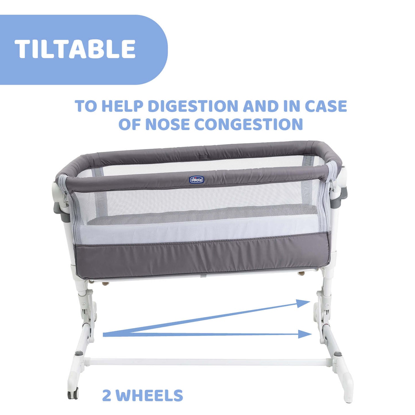 Patut atasabil Chicco Next2Me PopUp, Atmoshpere(Gri), 0luni+