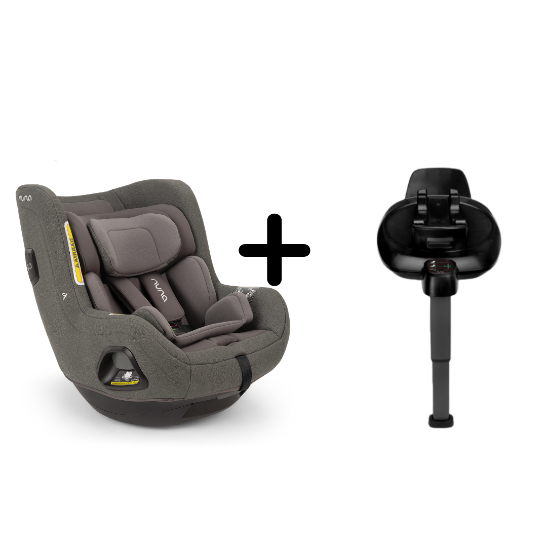 Nuna - Set Scaun auto rotativ i-Size TODL next Thunder, 40-105 cm + Baza isofix BASE next i-Size pentru TODL next, testat ADAC