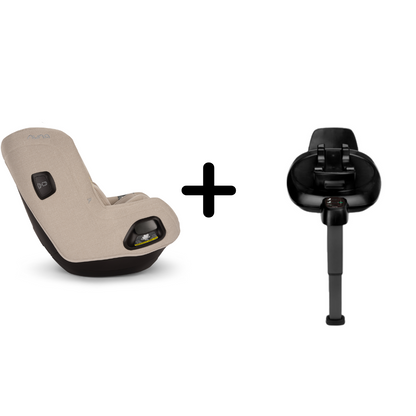 Nuna - Set Scaun auto rotativ i-Size TODL next Biscotti, 40-105 cm + Baza isofix BASE next i-Size pentru TODL next, testat ADAC