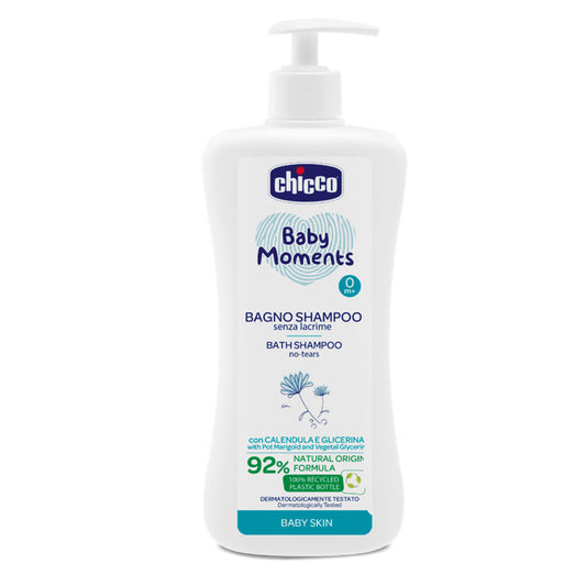Sampon fara lacrimi Chicco Baby Moments Baby Skin, 500ml, 0luni+