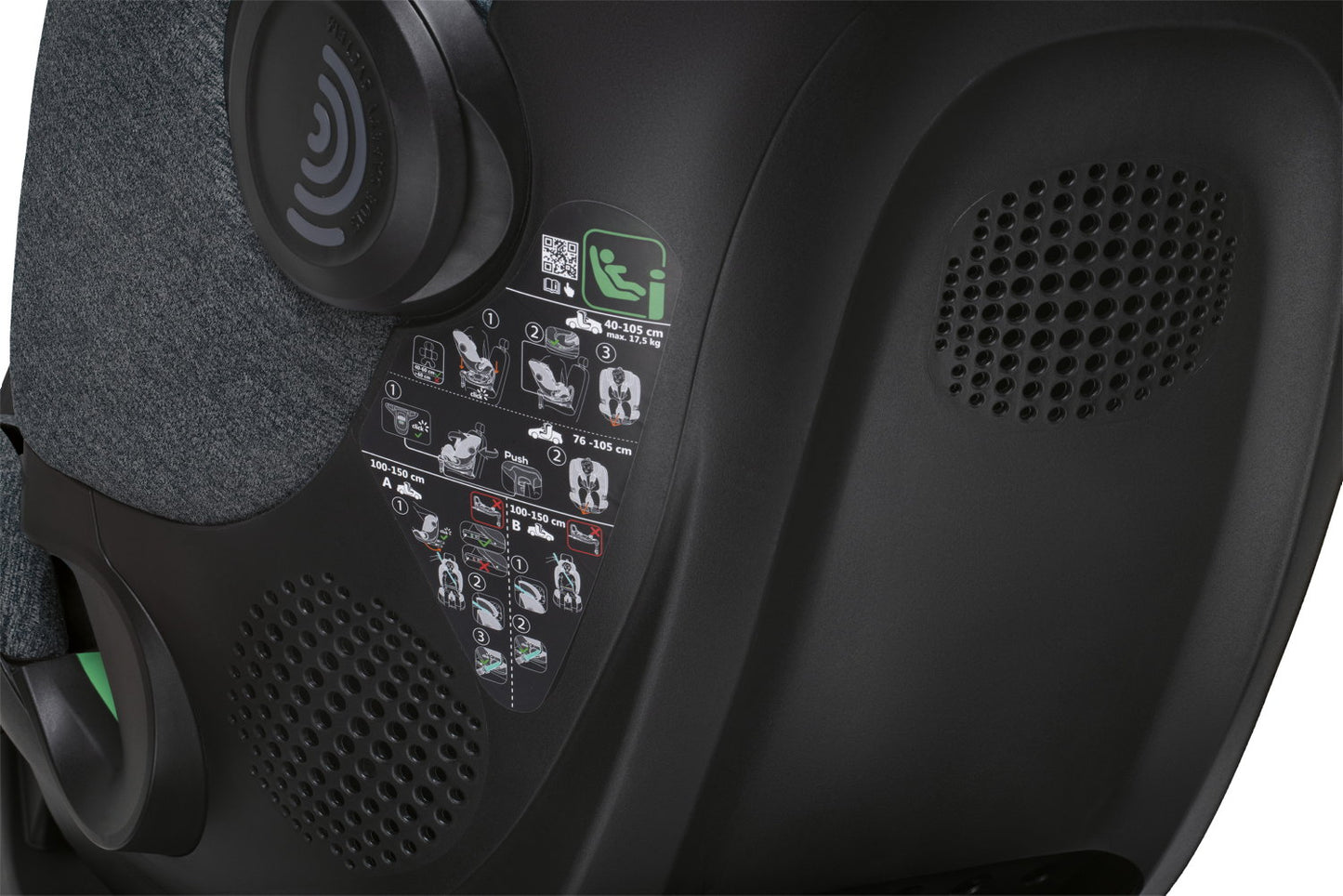 Scaun auto Chicco Bi-Seat i-Size Air fara baza Isofix, BlackMel, 61-150 cm, 4luni-12ani