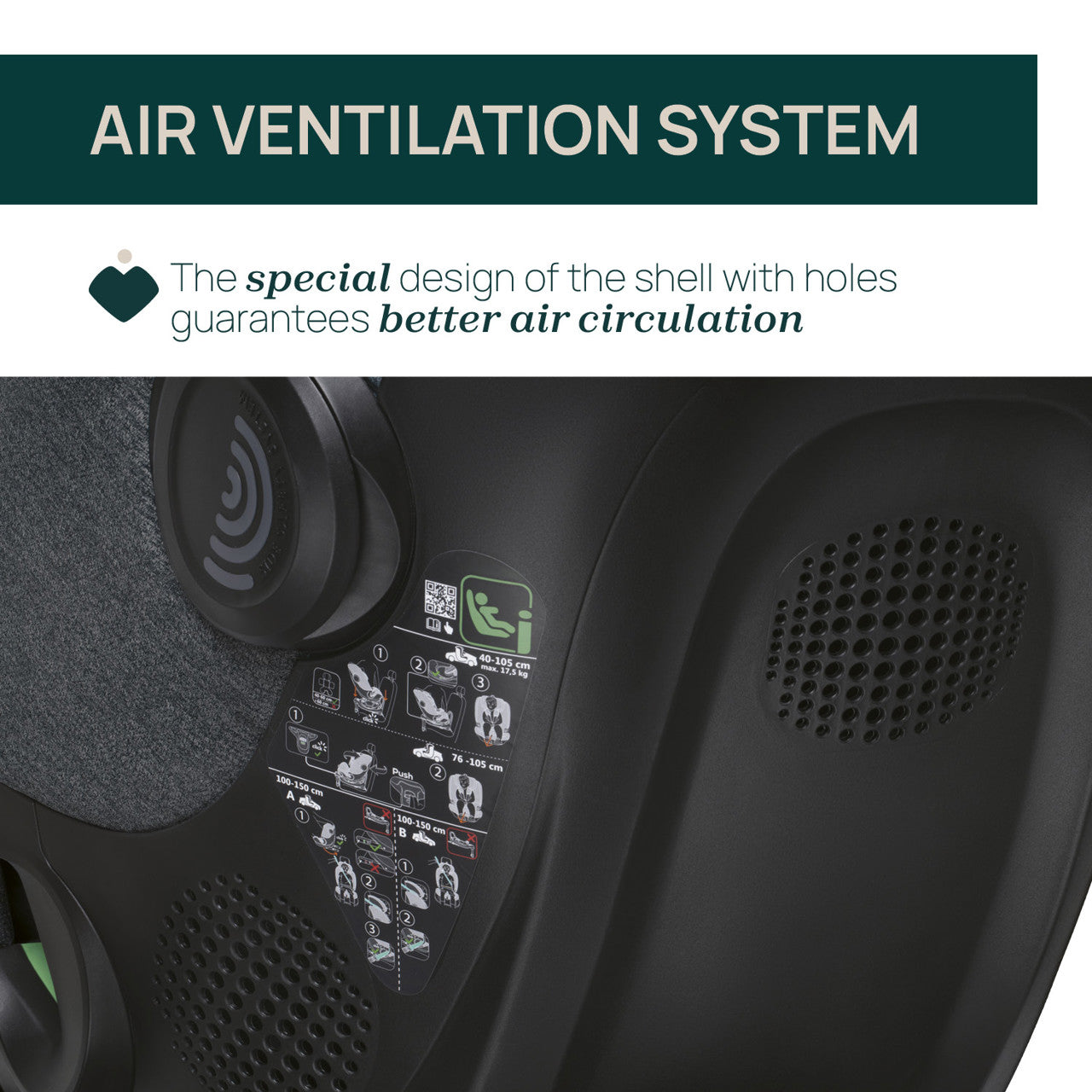 Scaun auto Chicco Bi-Seat i-Size Air cu baza Isofix, BlackAir (negru), 40-150 cm (de la nastere pana la 12 ani)