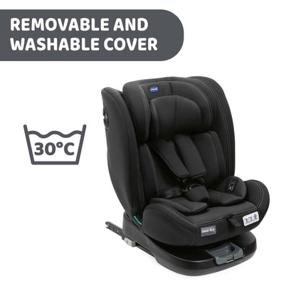 Scaun auto rotativ Chicco Unico EVO i-Size, Black (Negru), de la nastere pana la 12 ani (40-150 cm)
