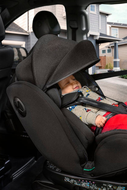 Scaun auto rotativ Chicco Unico EVO i-Size, BlackAir (Negru), de la nastere pana la 12 ani (40-150 cm)