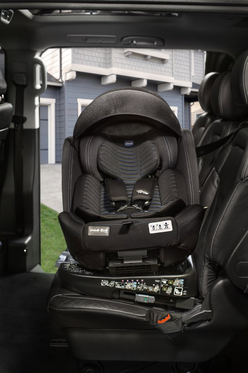 Scaun auto rotativ Chicco Unico EVO i-Size, BlackAir (Negru), de la nastere pana la 12 ani (40-150 cm)