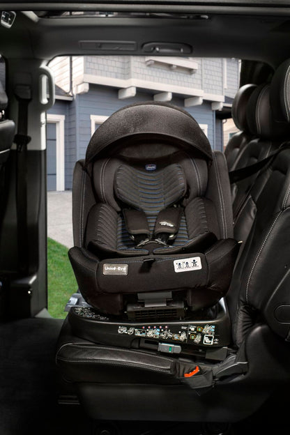 Scaun auto rotativ Chicco Unico EVO i-Size, BlackAir (Negru), de la nastere pana la 12 ani (40-150 cm)