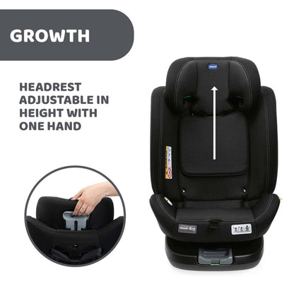 Scaun auto rotativ Chicco Unico EVO i-Size, IndiaInk (Albastru), de la nastere pana la 12 ani (40-150 cm)