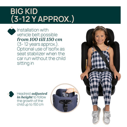 Scaun auto rotativ Chicco Unico EVO i-Size, IndiaInk (Albastru), de la nastere pana la 12 ani (40-150 cm)