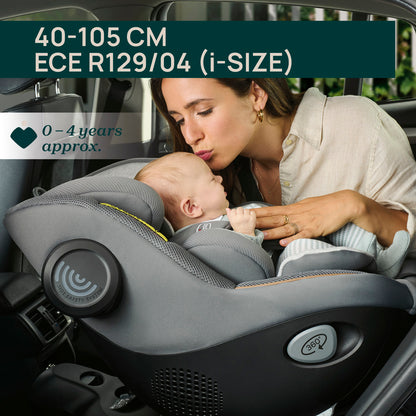 Scaun auto rotativ cu baza isofix Chicco Seat 105 i-Size, Posh Black, 40-105cm, de la nastere pana la 4 ani