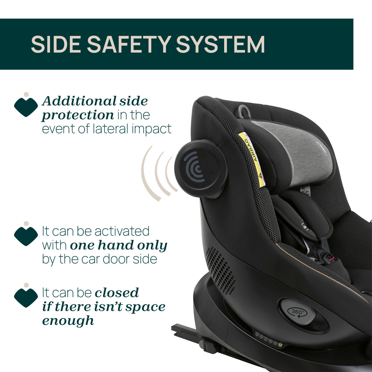 Scaun auto rotativ cu baza isofix Chicco Seat 105 i-Size, Posh Black, 40-105cm, de la nastere pana la 4 ani