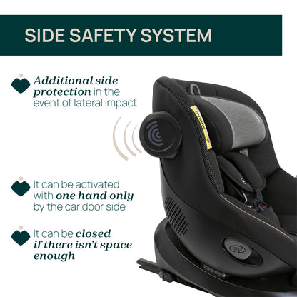Scaun auto rotativ cu baza isofix Chicco Seat 105 i-Size, Posh Black, 40-105cm, de la nastere pana la 4 ani