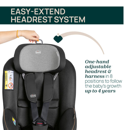 Scaun auto rotativ cu baza isofix Chicco Seat 105 i-Size, Posh Black, 40-105cm, de la nastere pana la 4 ani
