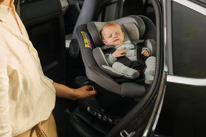 Scaun auto rotativ cu baza isofix Chicco Seat 105 i-Size, Posh Black, 40-105cm, de la nastere pana la 4 ani