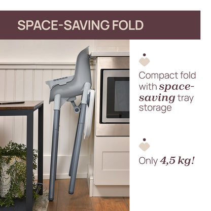 Scaun de masa Chicco evolutiv 3 in 1 Polly Zest, Moon Grey (Gri), 6luni+