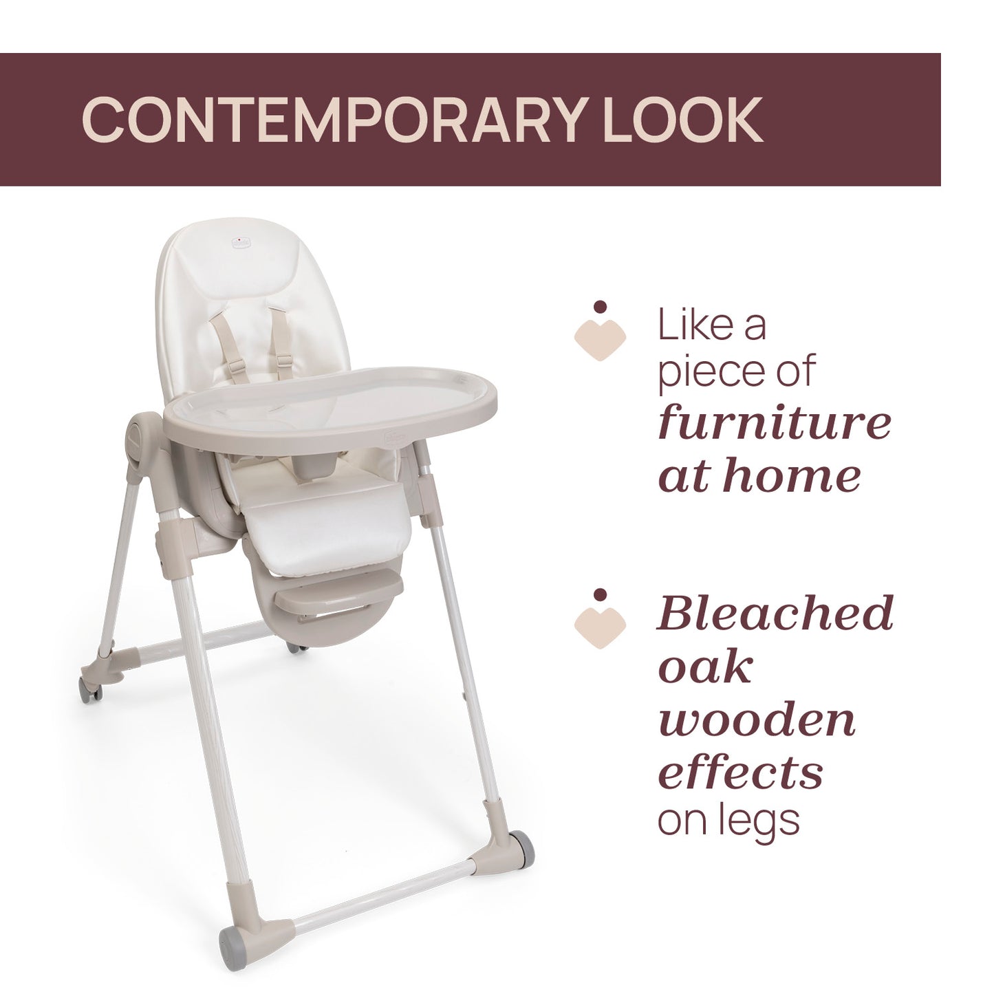 Scaun de masa Chicco Polly Armonia MotherPearl, 0luni+