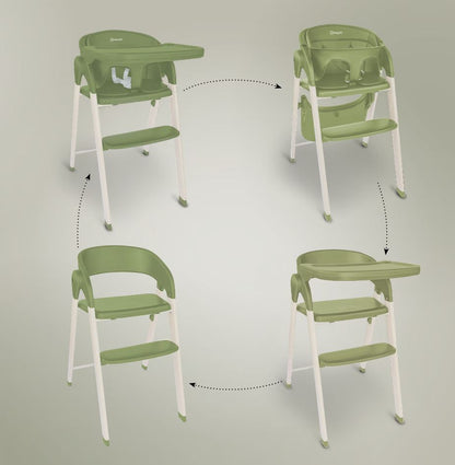 BabyGo - Scaun de masa 3 in 1 transformabil Levels Khaki