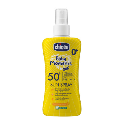 Spray protectie solara Chicco Baby Moments SPF 50+, 150 ml, 0 luni+