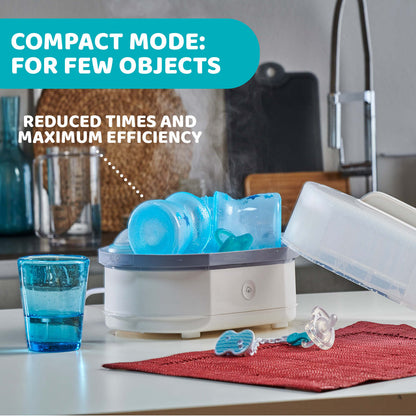 Sterilizator electric cu aburi Chicco 3 in 1 Steril Natural, 0luni+