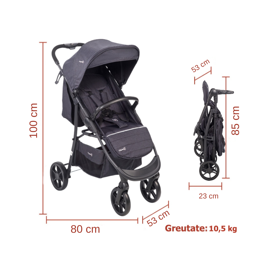BabyGo - Carucior Style 3 in 1 Black