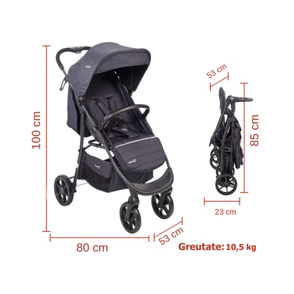 BabyGo - Carucior Style 3 in 1 Black