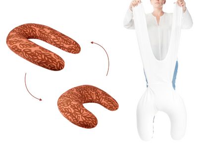 Babymoov - Perna B.Love 2 in 1 de maternitate si de alaptare, in forma de U si C, Terracota