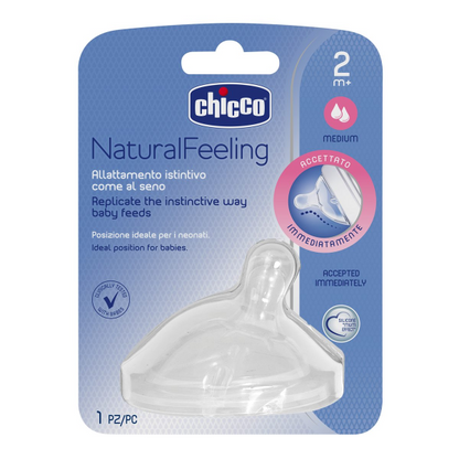 Tetina Chicco Natural Feeling, s., flux mediu, 2luni+