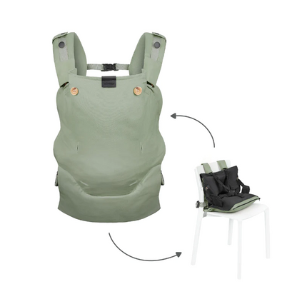 Babymoov - Moov & Boost Sistem de purtare transformabil in Booster, creat in colaborare cu medici kinetoterapeuti, Verde salvie