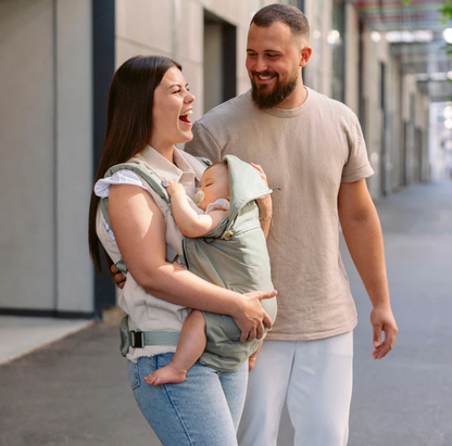 Babymoov - Moov & Boost Sistem de purtare transformabil in Booster, creat in colaborare cu medici kinetoterapeuti, Verde salvie