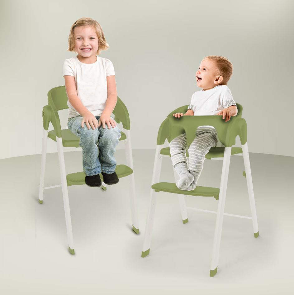 BabyGo - Scaun de masa 3 in 1 transformabil Levels Khaki