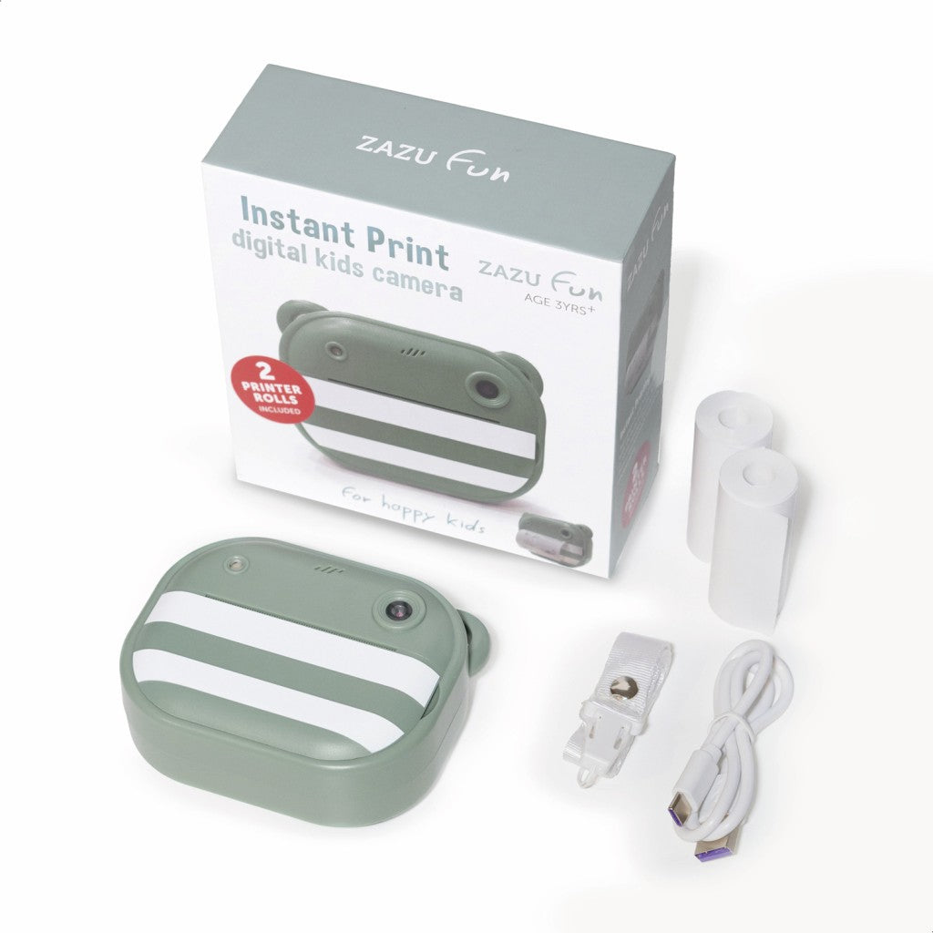Aparat foto digital pentru copii ZAZU fun Instant Print Verde
