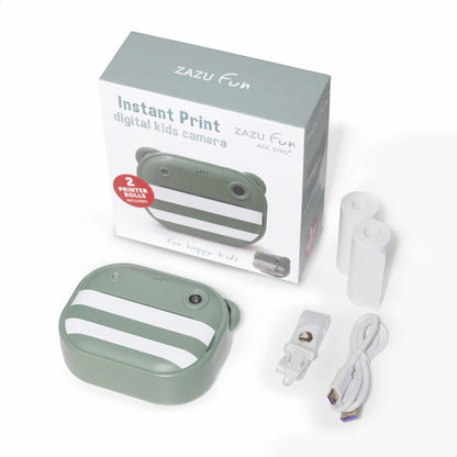 Aparat foto digital pentru copii ZAZU fun Instant Print Verde